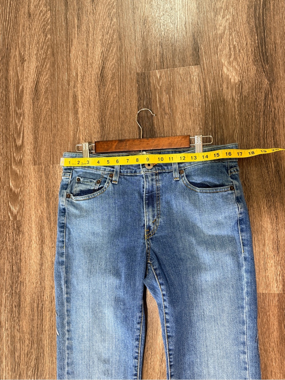 Vintage Levi's 519 Blue flare Denim Jeans with Red Rose & Wing size 11 Women’s - Picture 11 of 15